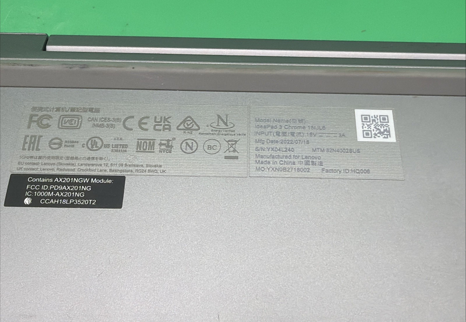 Lenovo IdeaPad 3 Chromebook 15IJL6 15.6″ 4GB 64GB eMMC Needs Chrome OS