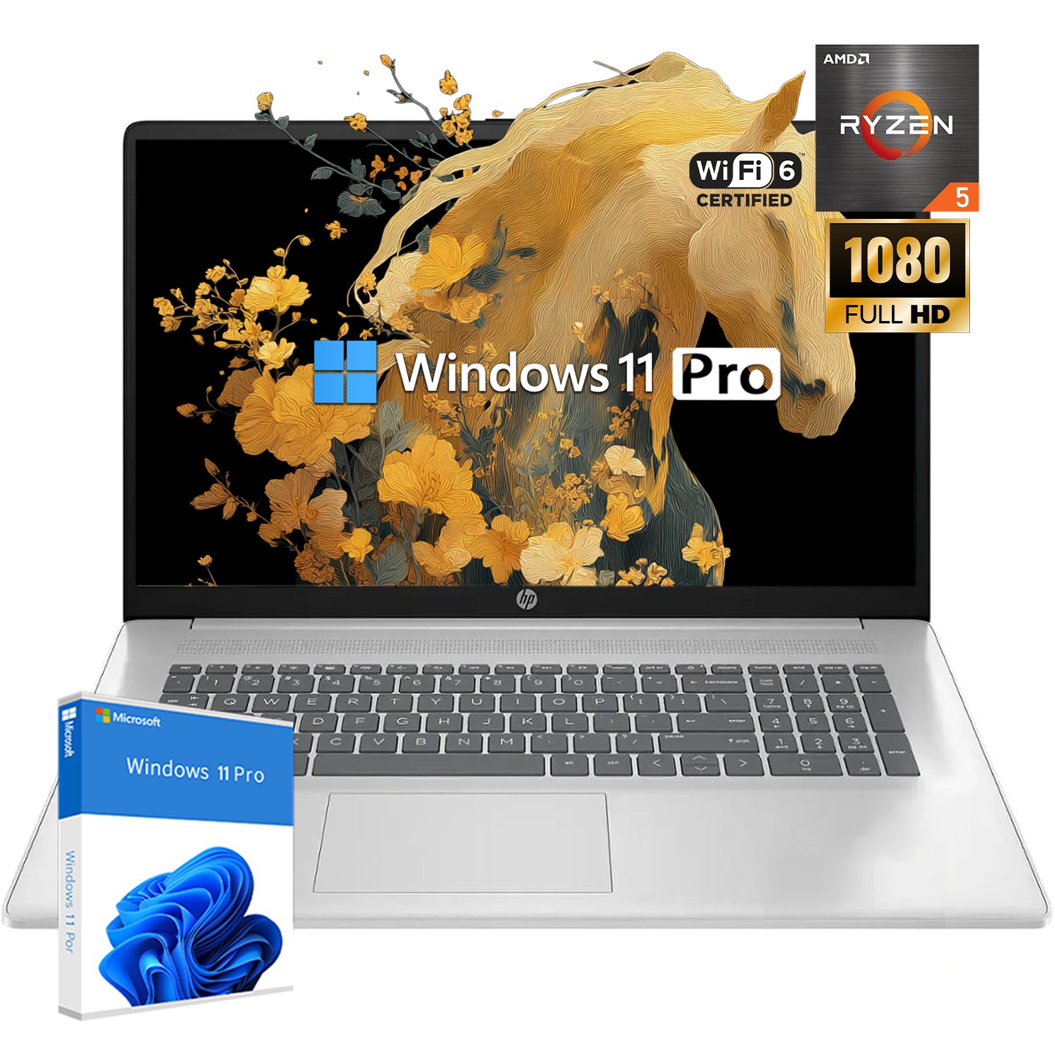 HP 17.3″ FHD Laptop computer Win11Pro UpTo 4.3 GHz AMD Ryzen 5 UpTo 64GB RAM 4TB