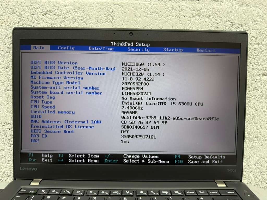 Lenovo ThinkPad T460s 14″ i5-6300U 4GB RAM