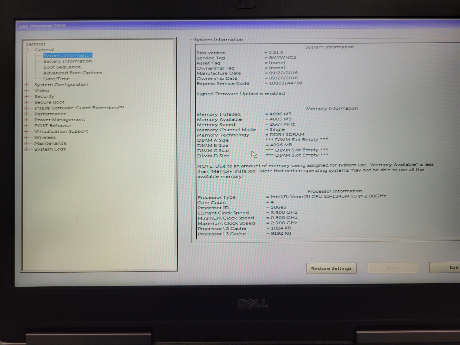 3x Dell Precision 7510/7520 15.6″ E3/i7 (BIOS) *No OS/HDD/RAM/AS IS* | C1061DS