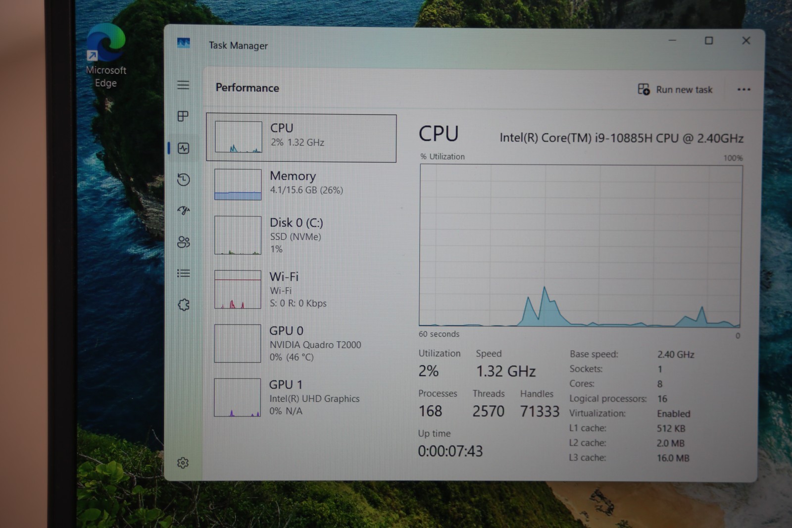 Dell Precision 7550 15.6″ FHD i9-10885H 16GB 256GB SSD nVIDIA T2000 Win11 Pro