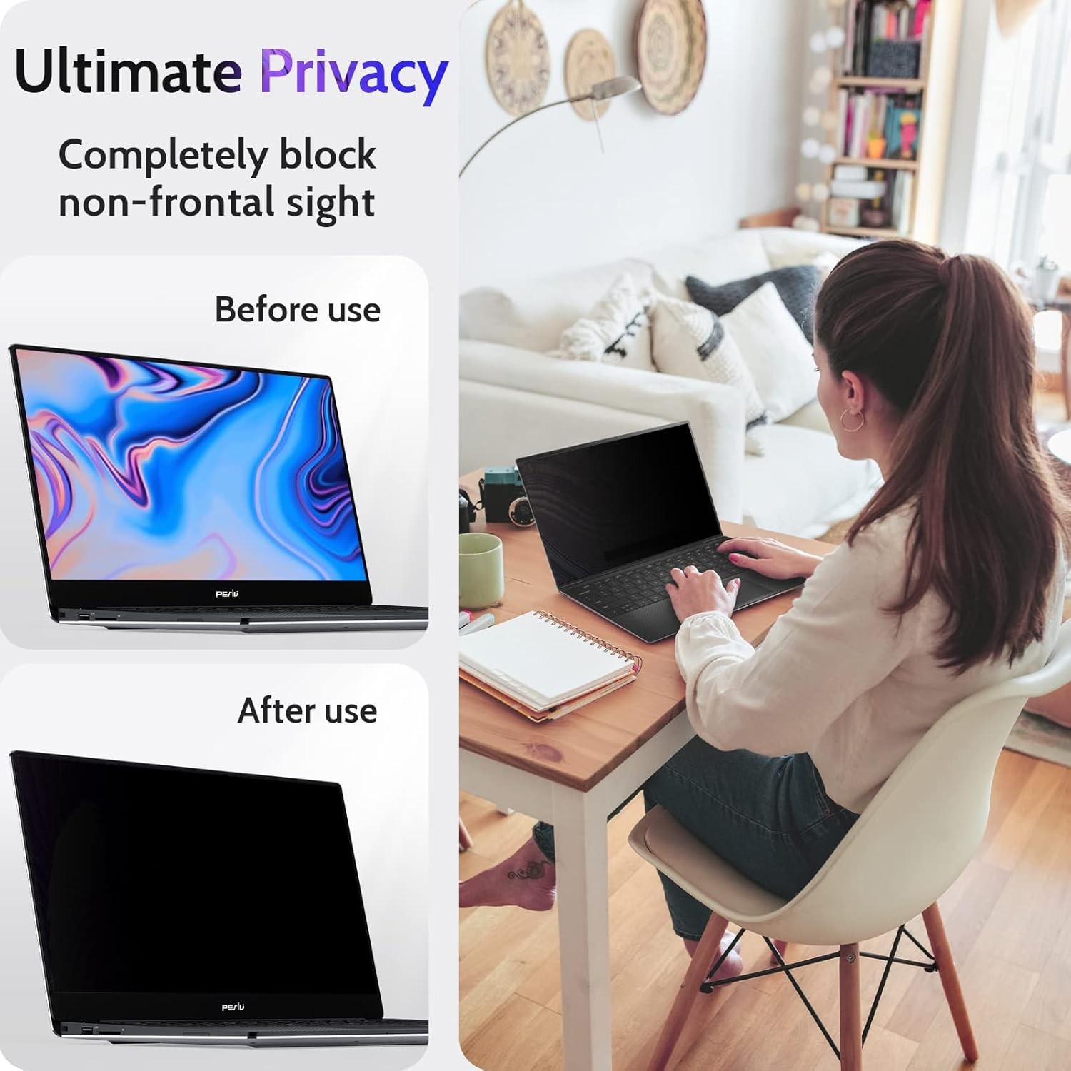 14 Inch Laptop Privacy Screen for 16:9 Computer Monitor, Anti Glare Filter Prote