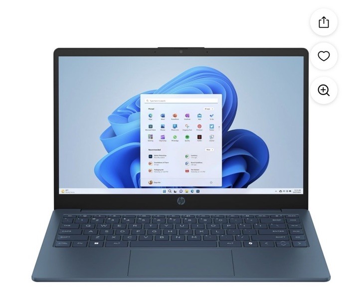 HP Notebook Laptop Windows 11 Blue Built-in Webcam Wi-Fi Microphone