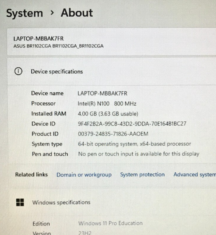 ASUS BR1102CGA YS14 11.6″ Laptop 4GB 128GB SSD Win 11 Pro Non Touch Original Box
