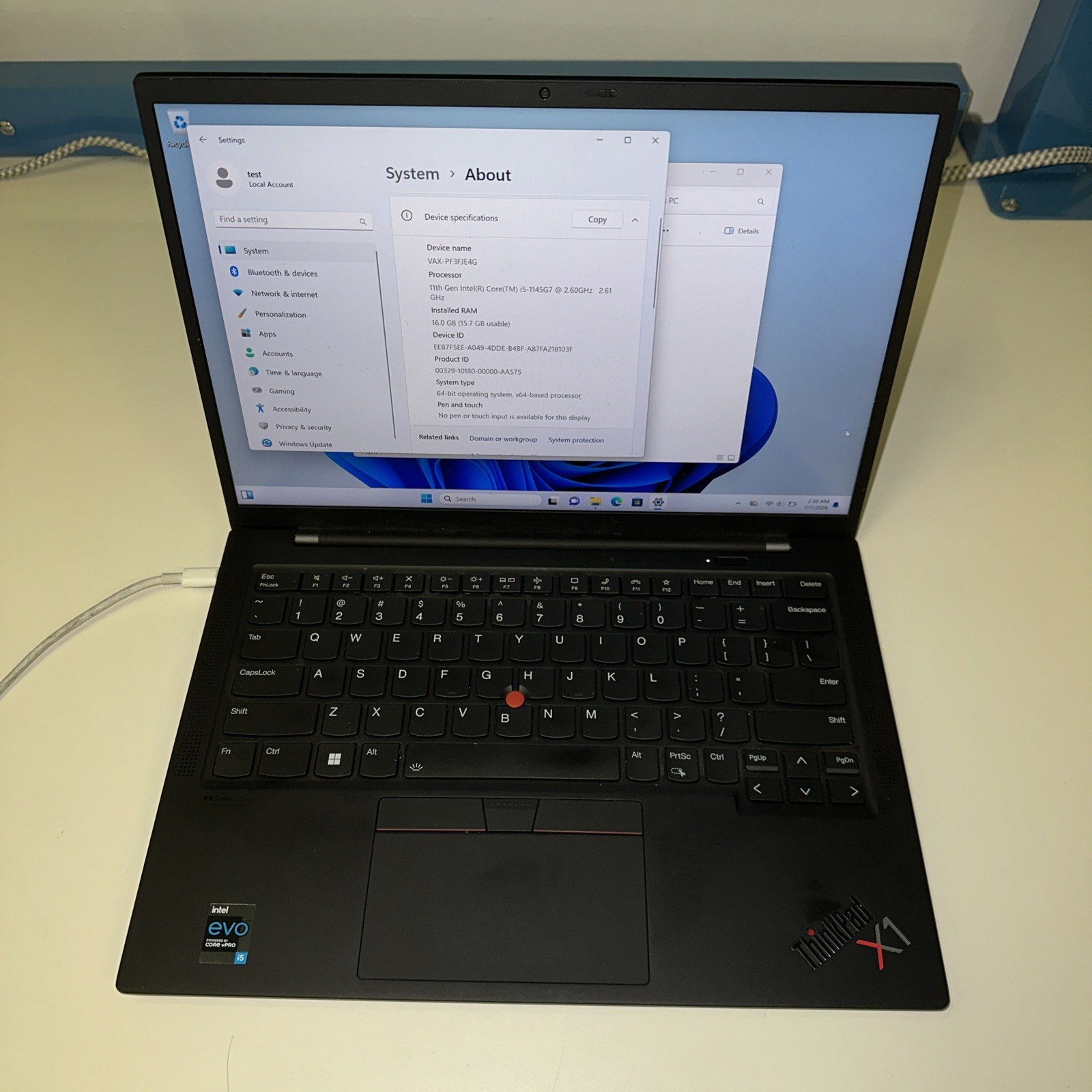 Lenovo ThinkPad X1 Carbon Gen 9, 14.0″, i5-1145G7, 16GB RAM, 512GB SSD, W11 Pro