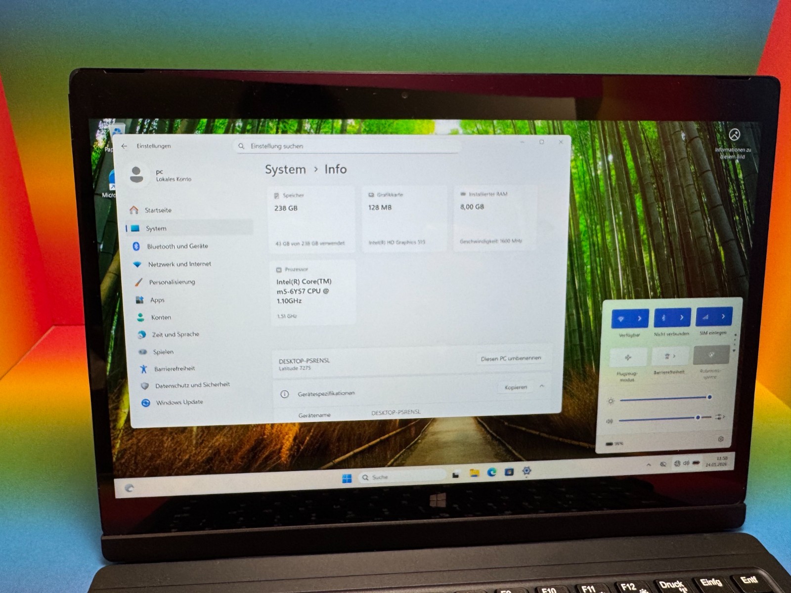 Dell Latitude 7275 Tablet Laptop 12.5m5-6Y57 8GB 256GB DE WIN 11Pro LTE NB