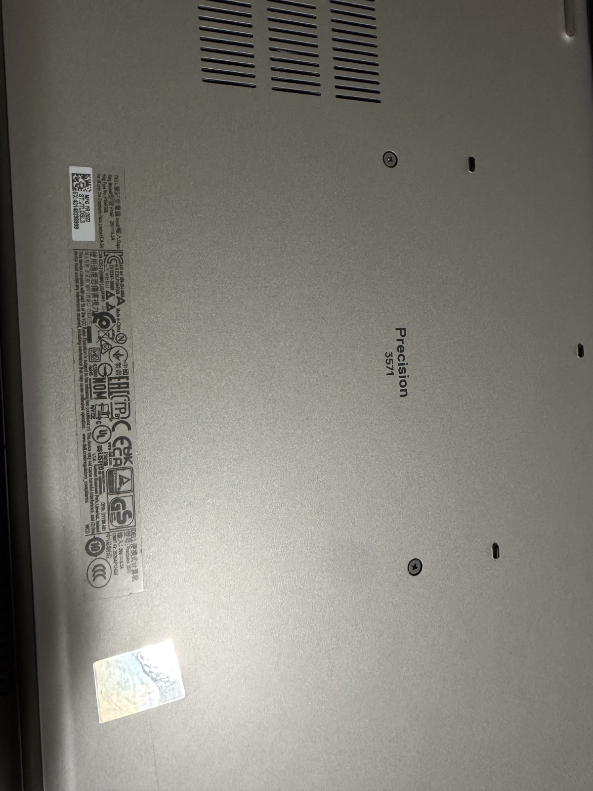 PARTS Dell Precision 3571 Intel Core i5-12600H 16GB 256GB SSD 15.6″ NVIDIA T600