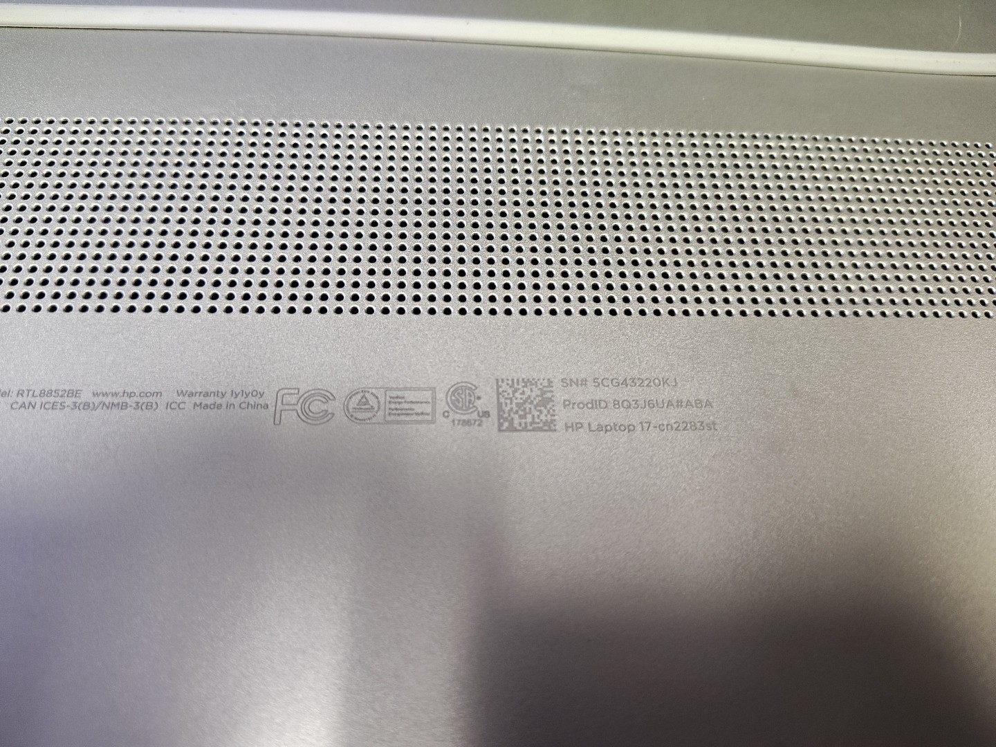 17-cn2283st HP 17in Laptop For Parts