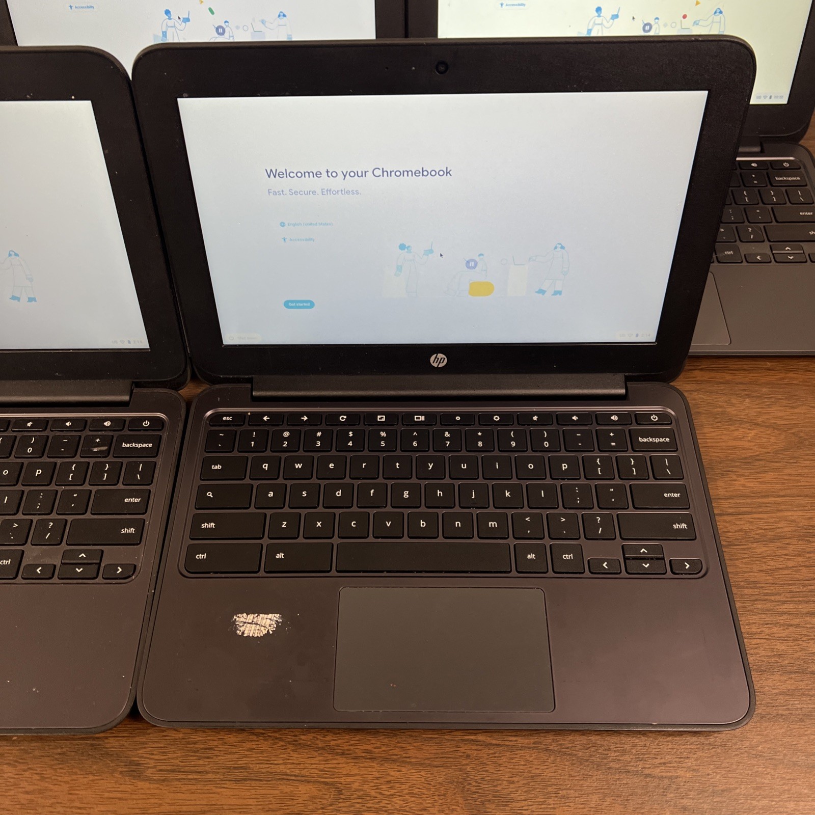 Lot Of 5 HP Chromebook 11 G5 EE | Celeron N3060 1.6GHz CPU | 4G Ram | 16G eMMC