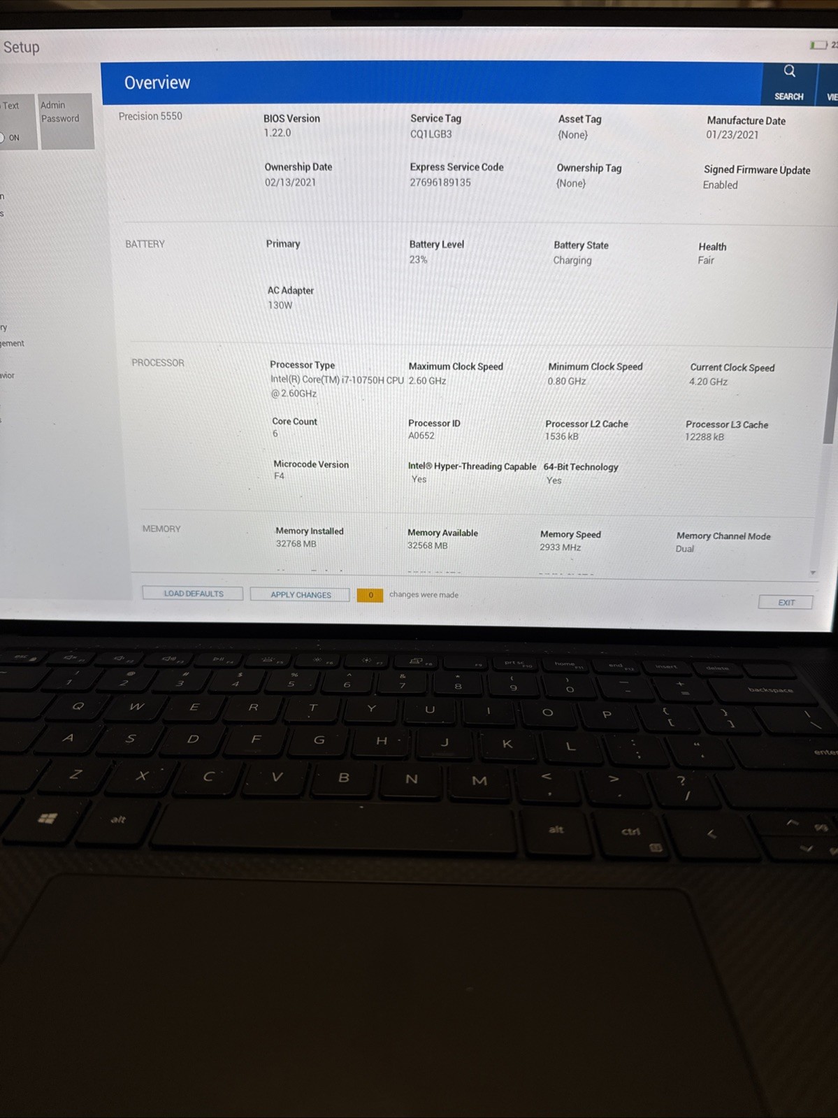 Dell Precision 5550 32GB RAM 512GB SSD QUADDRO T1000