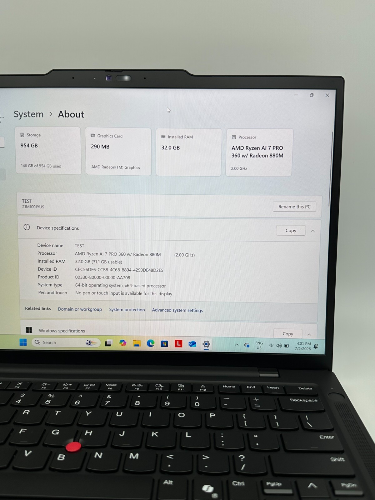 Lenovo ThinkPad T14s Gen 6 Ryzen AI 7 Pro 32GB RAM 1TB SSD