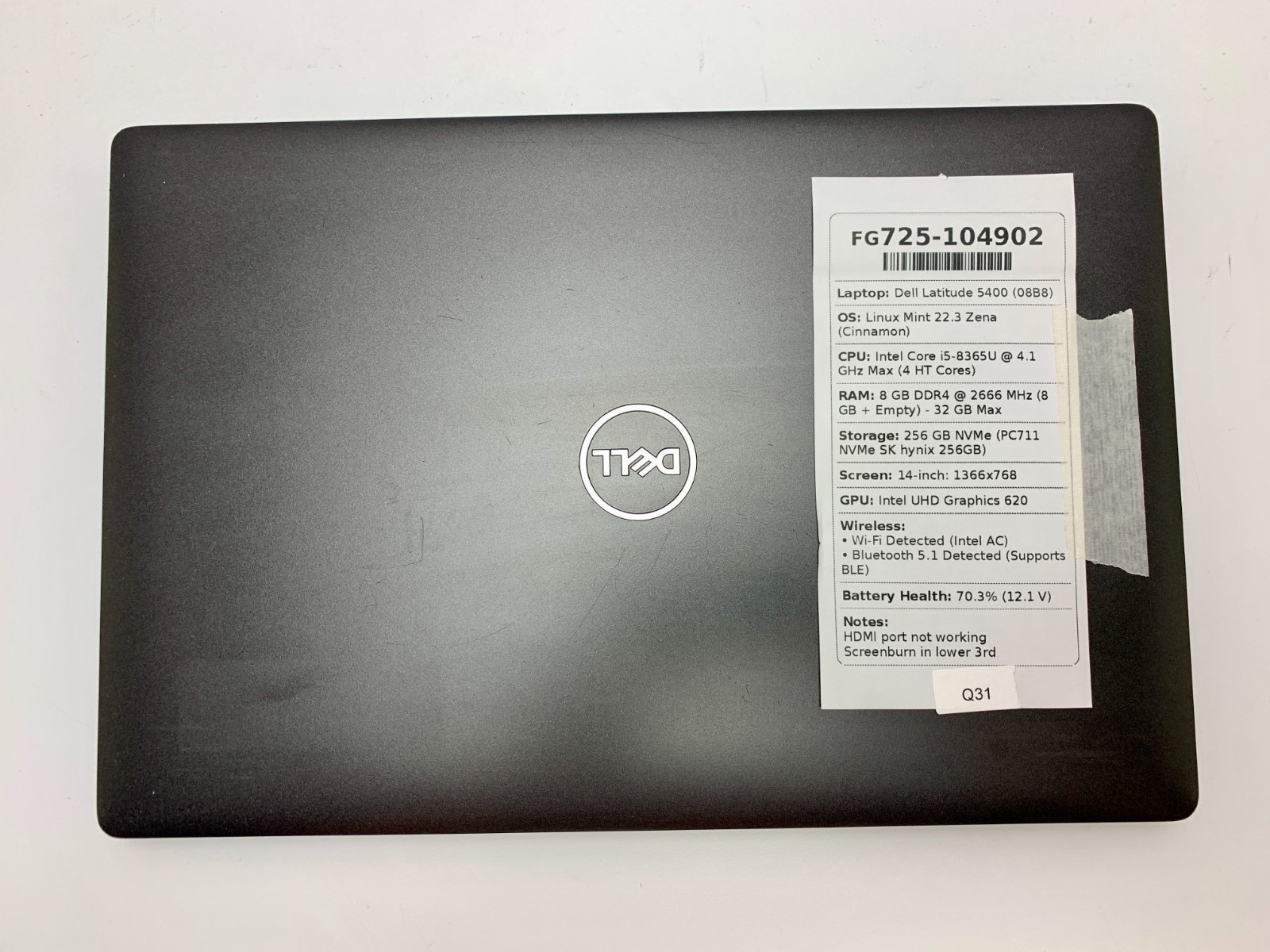 Dell Latitude 5400 | i5-8365U | 8GB RAM | 256GB NVMe | LINUX