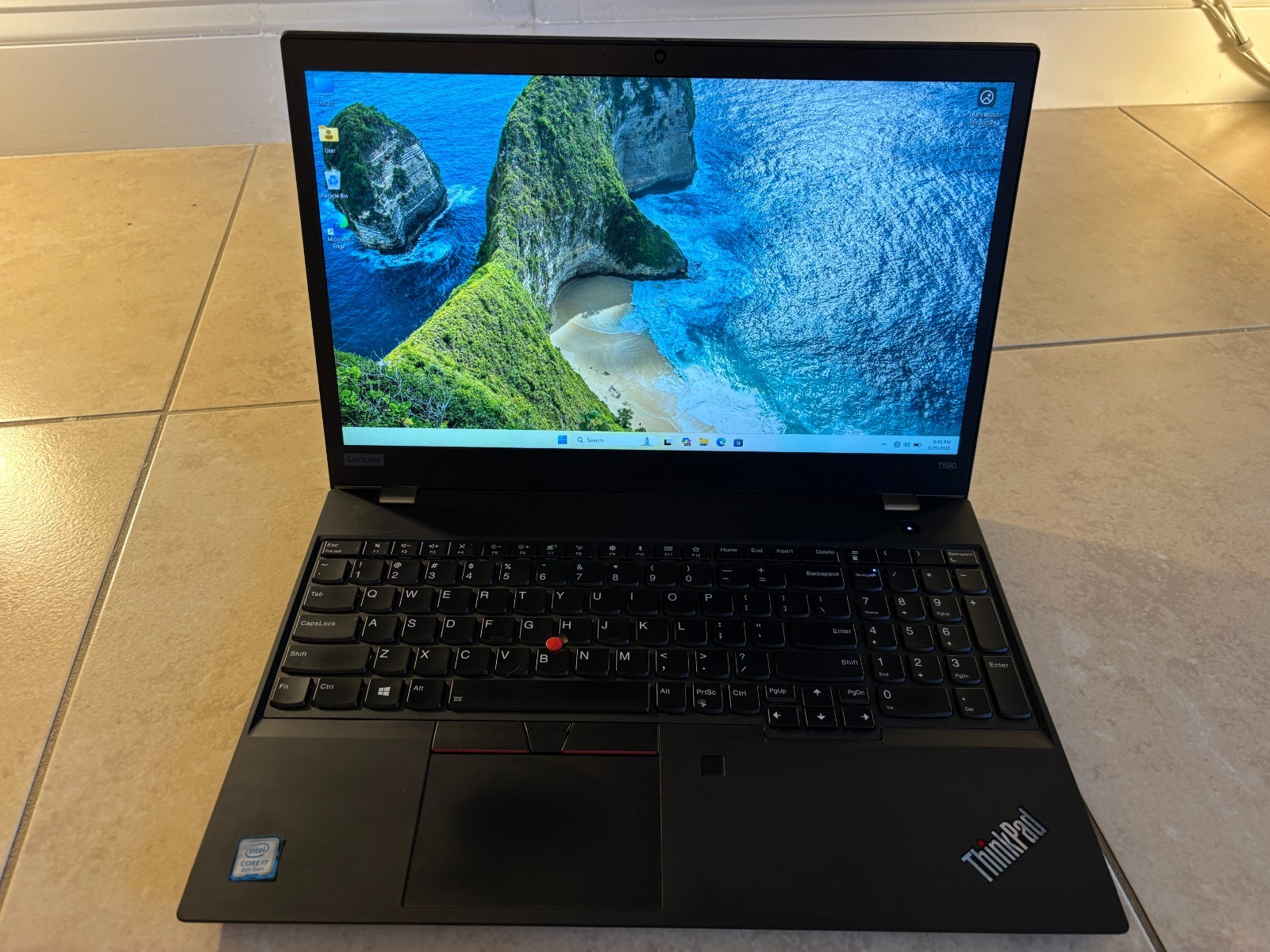 Lenovo ThinkPad T590 i7-8565U 16GB RAM 512GB SSD Windows 11 Pro 15.6″ Laptop
