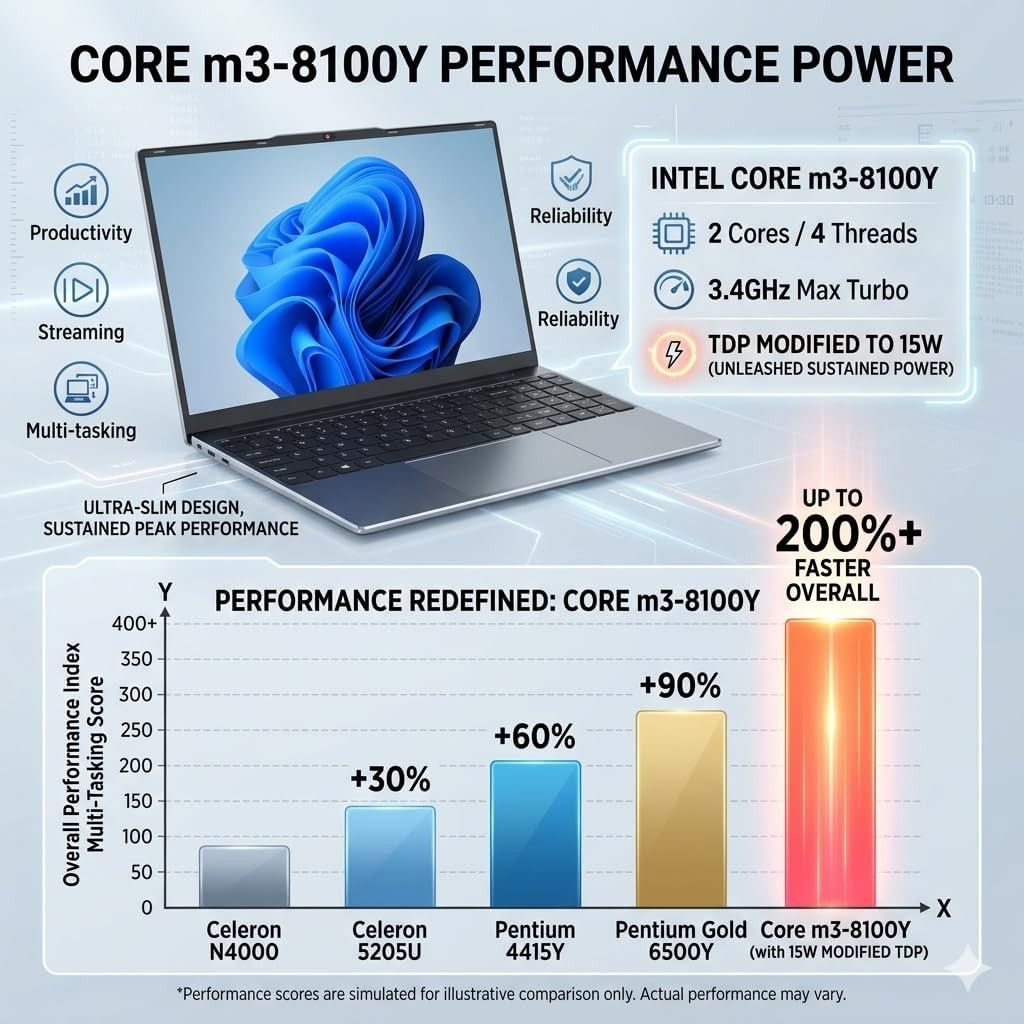 Laptop Computer 15.6 Inch, Compatible with Windows 11, Core Cpu(Beats Pentium, C