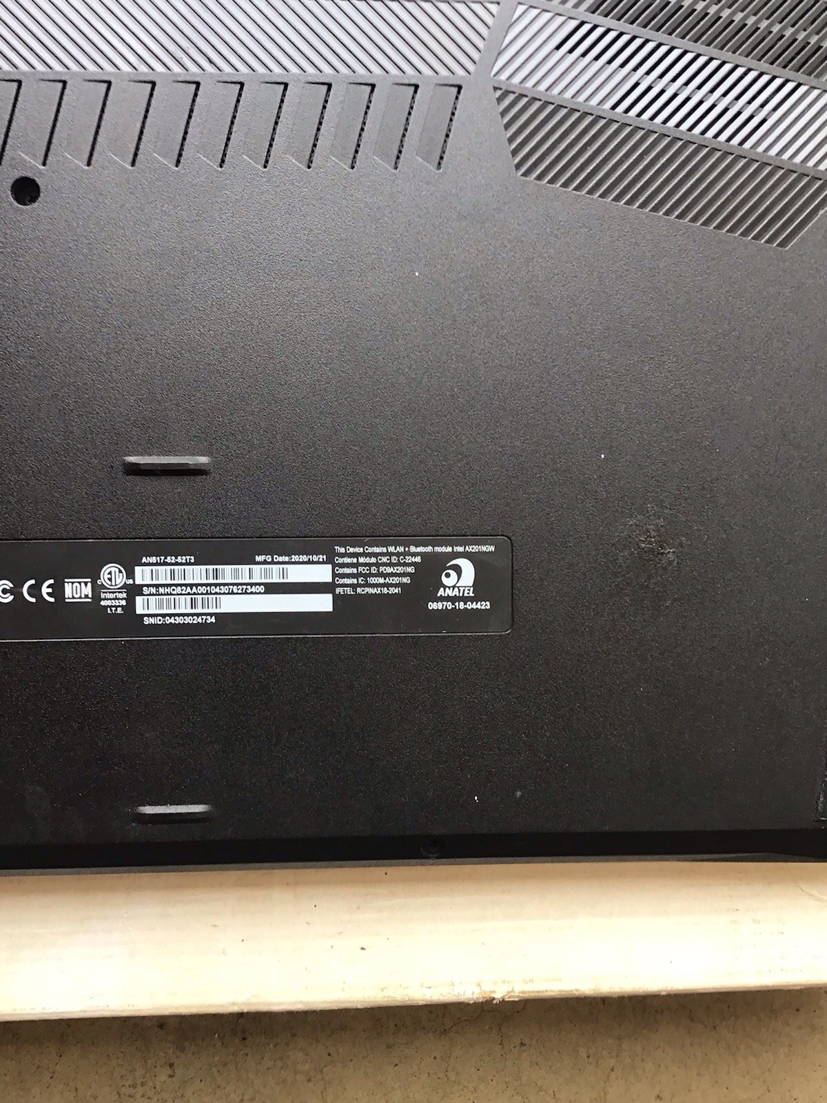 ACER NITRO 5 MODEL (N20C2) I5-10300H GTX1650TI SOLD AS-IS NO RETURN