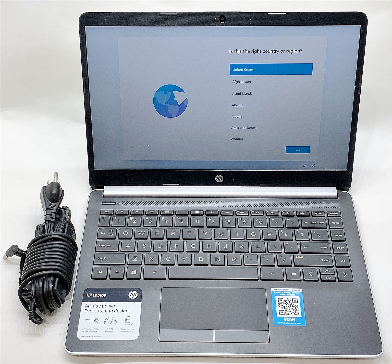 HP 14-dk0002dx Laptop AMD A9-9425 3.10GHZ 14″ HD 8GB RAM 256GB M.2 Windows 11