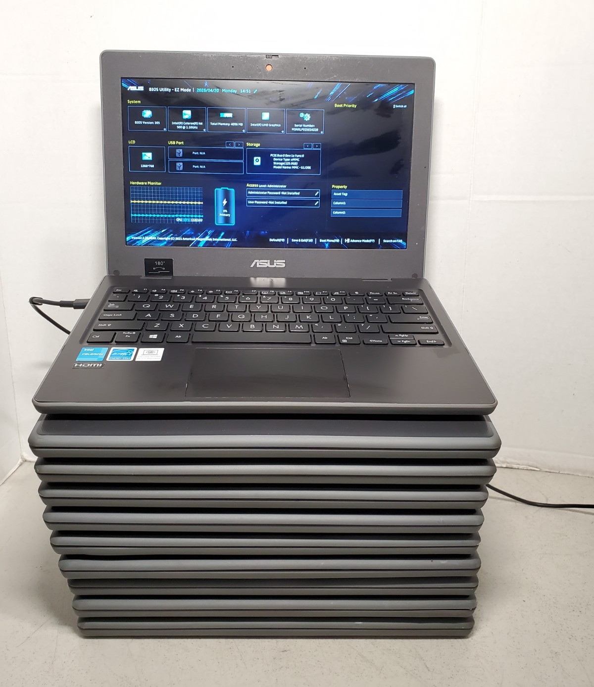 Lot of 10 ASUS BR1100CK 11.6″ Intel N4500 4GB RAM 128GB SSD NO OS! #69