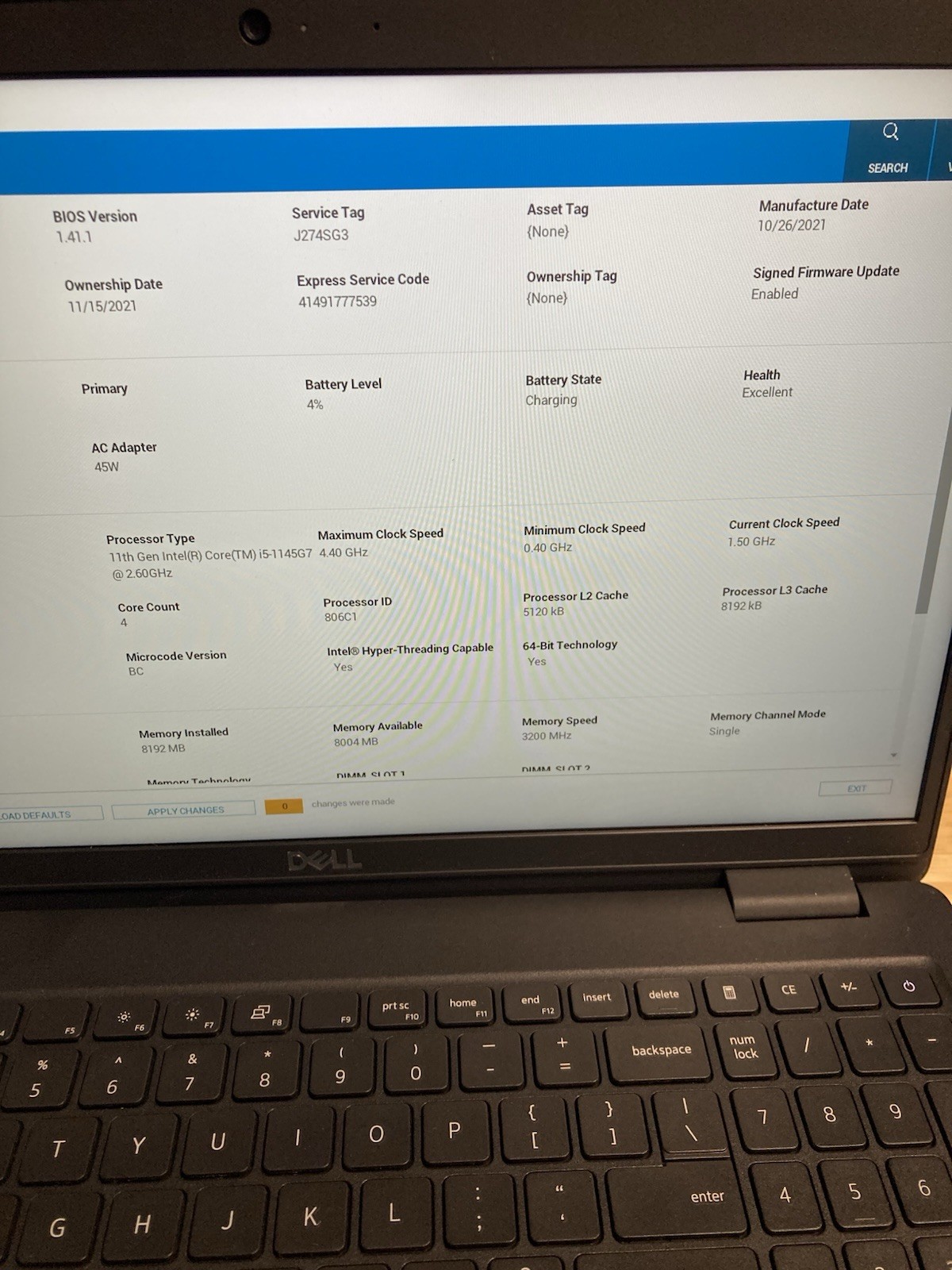 Dell Latitude 3520 15.6″ i5-1145G7 2.60 GHz 8 GB RAM No SSD/OS/AC – READ