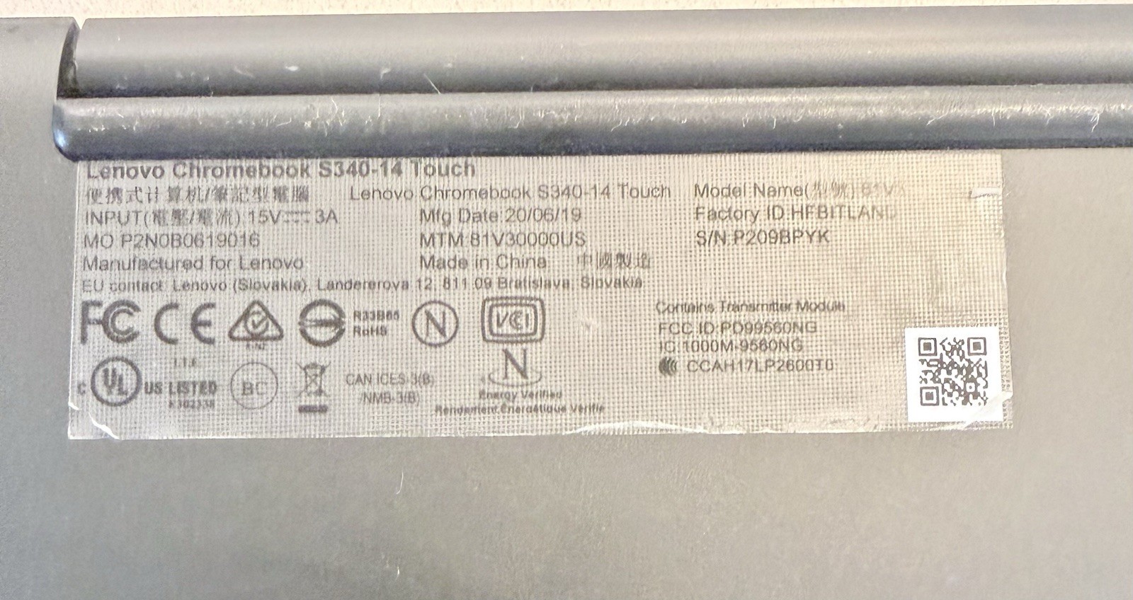 Lenovo Chromebook S340-14 Touch 81V30000US 14″ Celeron N4000 4GB RAM 32GB SSD