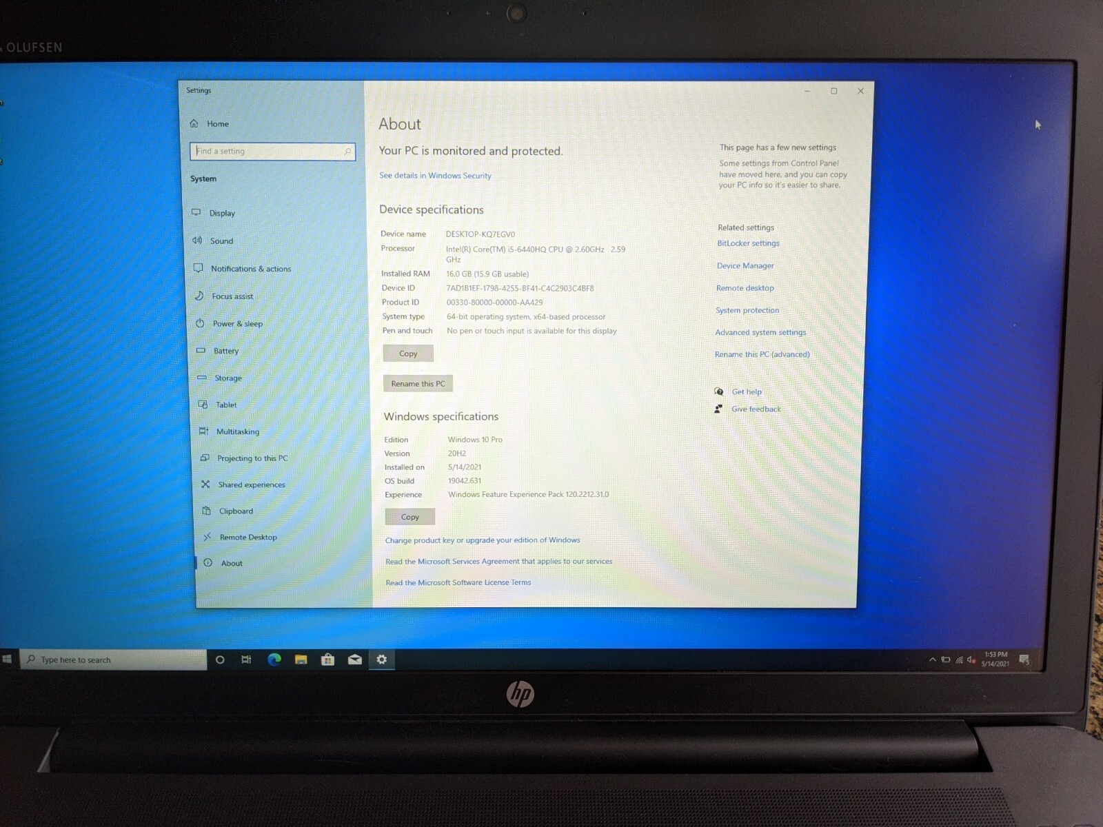 HP ZBook 17 G3 17.3″ i5-6440HQ 2.6GHz 16GB 500 M.2 SSD Win10 Pro