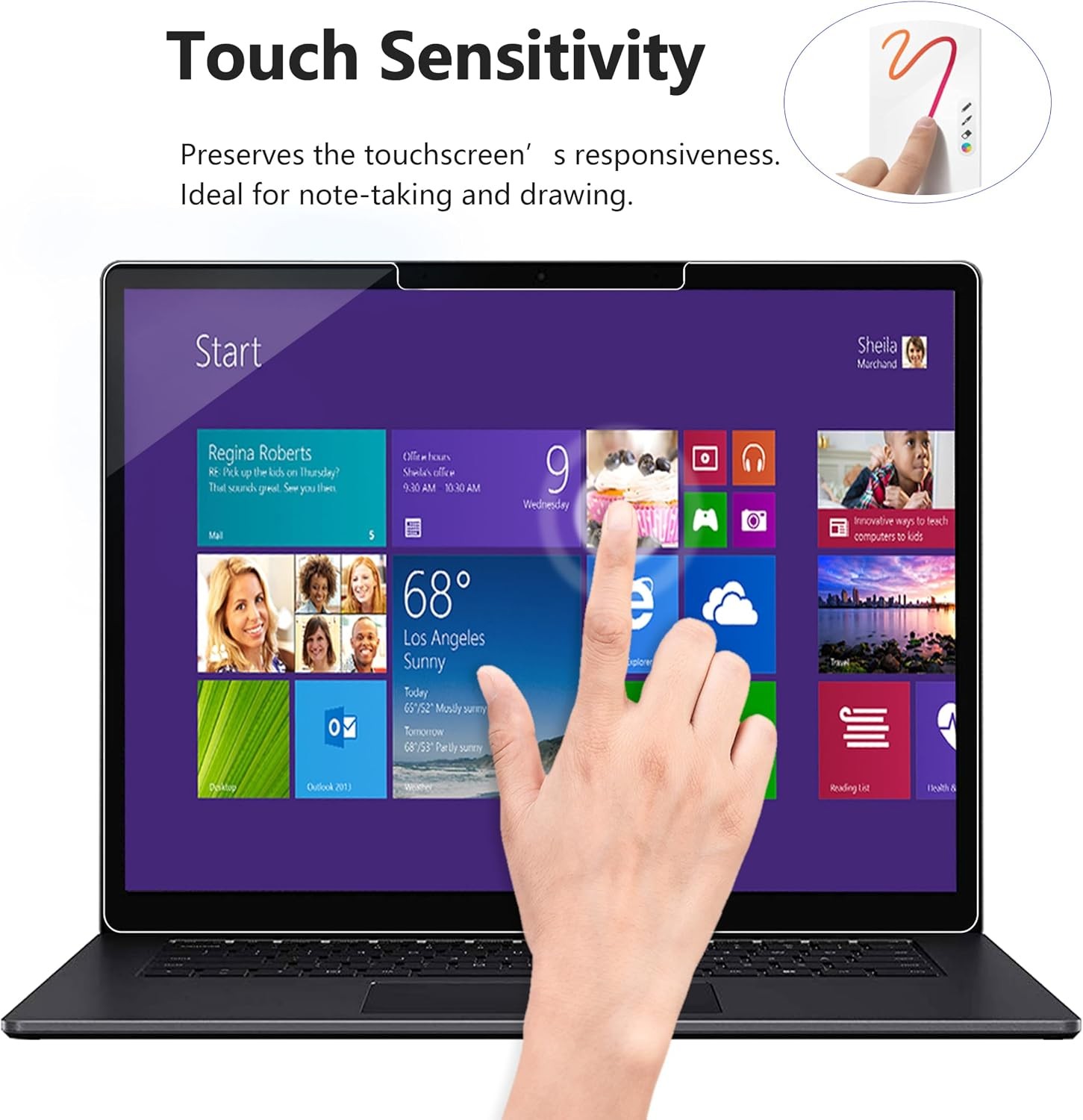 Ultra-Thin Tempered Glass Screen Protector for 13″ Surface Laptop (2025) – 2 Pac