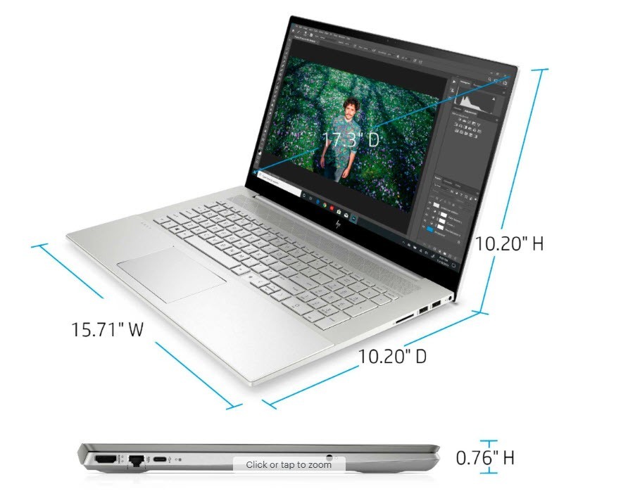 HP ENVY 17m-CG Series+ AI+ UHD+TOUCH+I7@4.0GHz+1 TB M.2 G4 SSD+16GB Ram+GPU+F/S