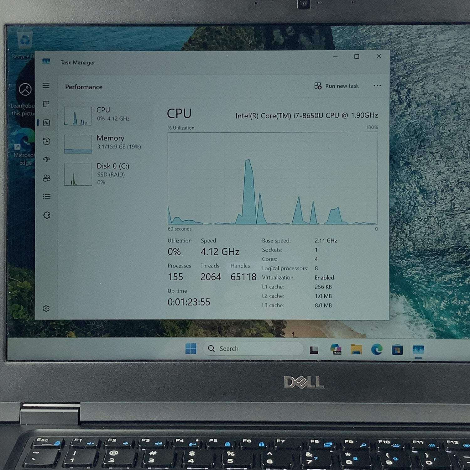 Dell Latitude 5490 14″ i7-8650U 1.9GHz 16GB RAM 512GB SSD NO CHARGER