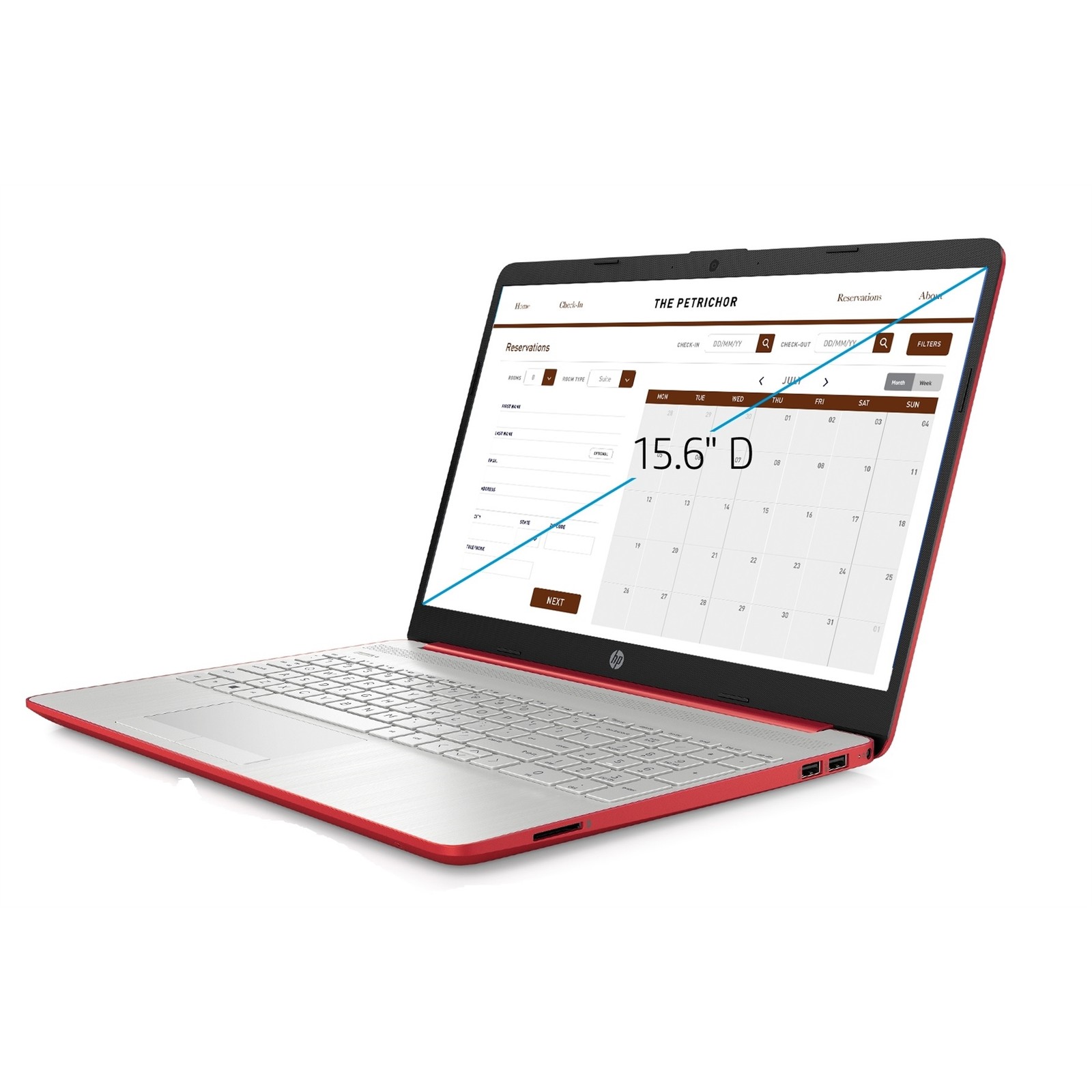 HP 15-DW1083WM 15.6″ 128GB Gold 6405U, Scarlet Red