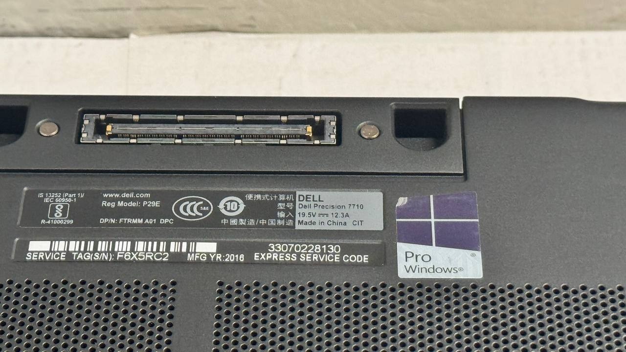 Dell Precision 7710 Intel i7-6820HQ 2.7GHz 16 RM 256ssd win 11 pro