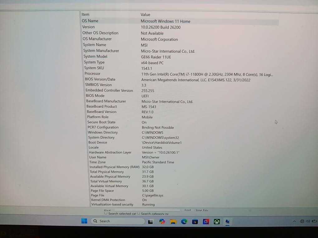 MSI COMPUTER GE66 RAIDER (P17031897)