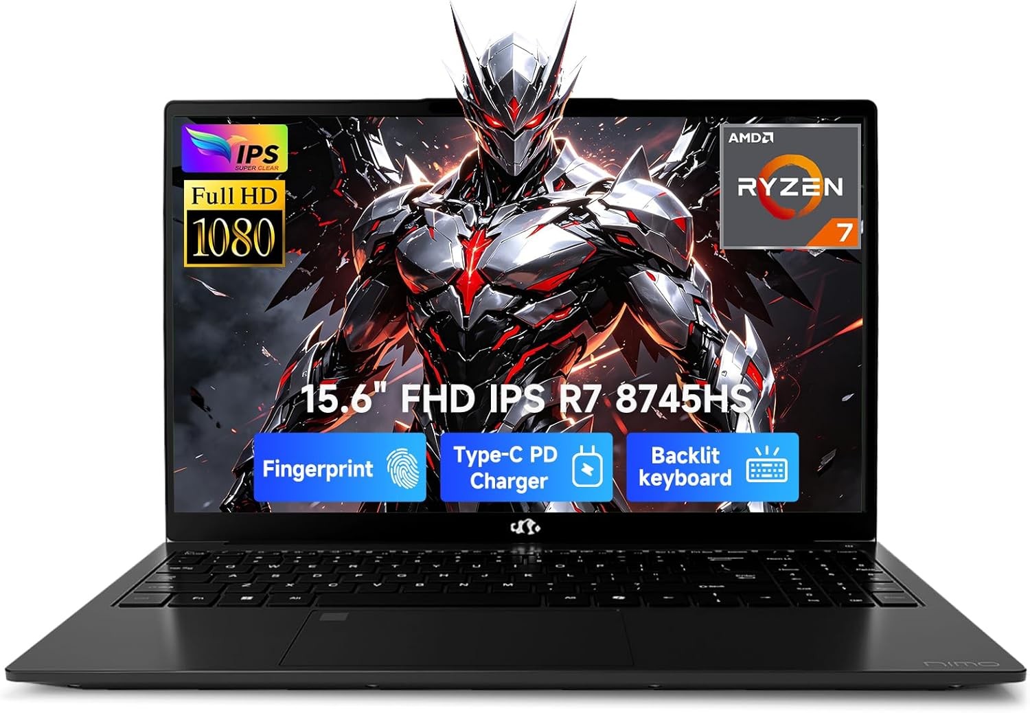 NIMO 15.6″ Light Gaming Laptop AMD Ryzen 7 8745HS up to 4.9GHz 32GB DDR5 1TB SSD