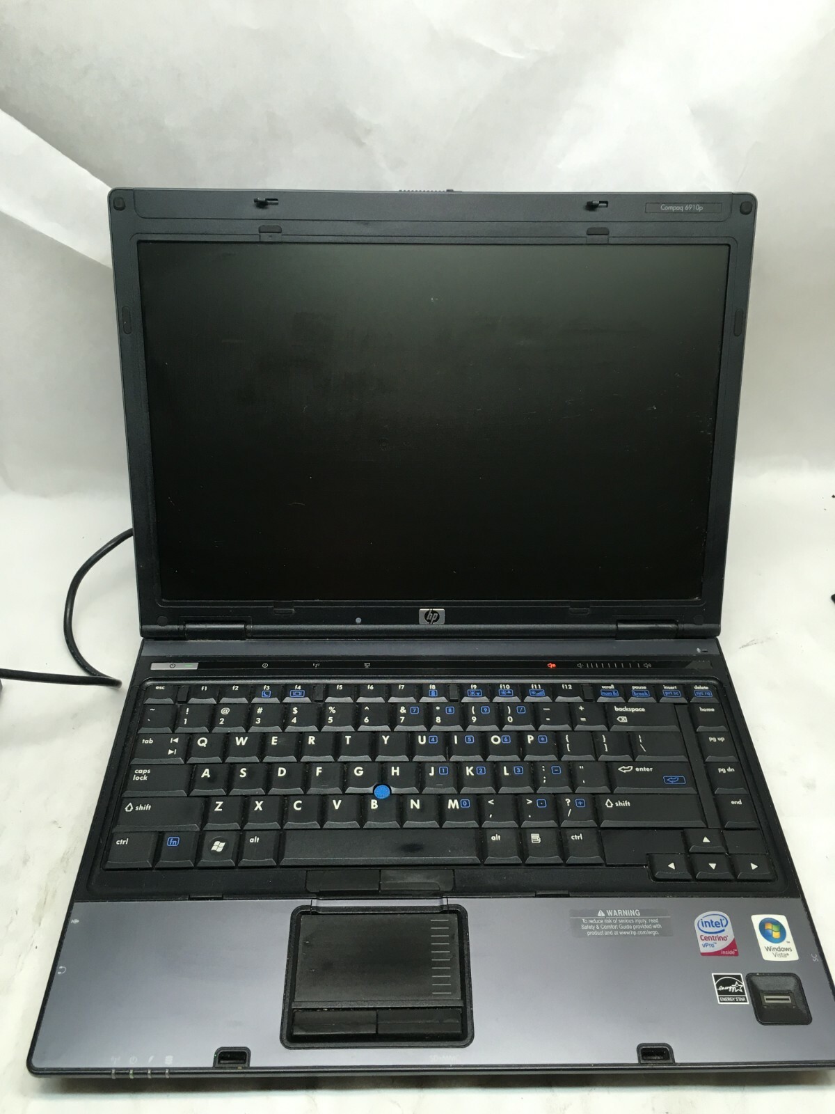 HP Compaq 6910p 14″ Laptop For Parts/Repair Powers on No Video NO HDD/RAM JR