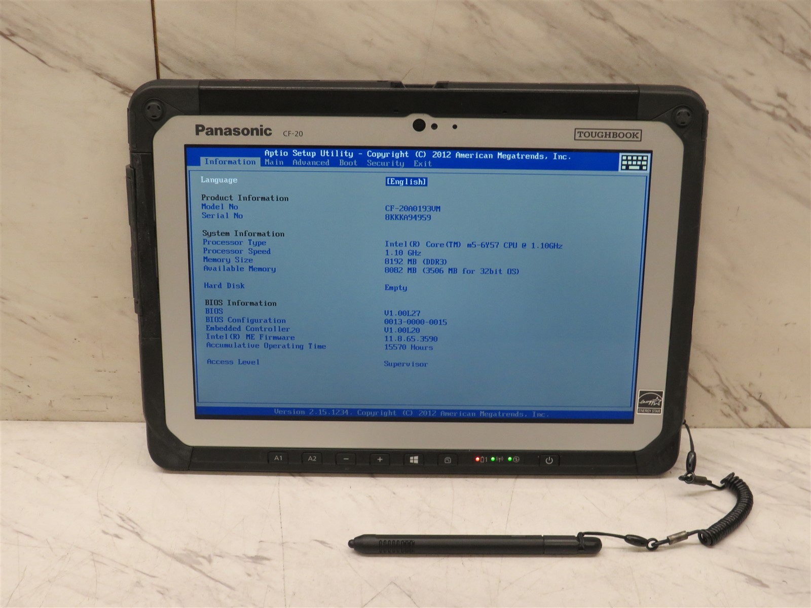 Panasonic Toughbook CF-20 Intel Core i5-7Y57@1.2GHz 8GB RAM #5