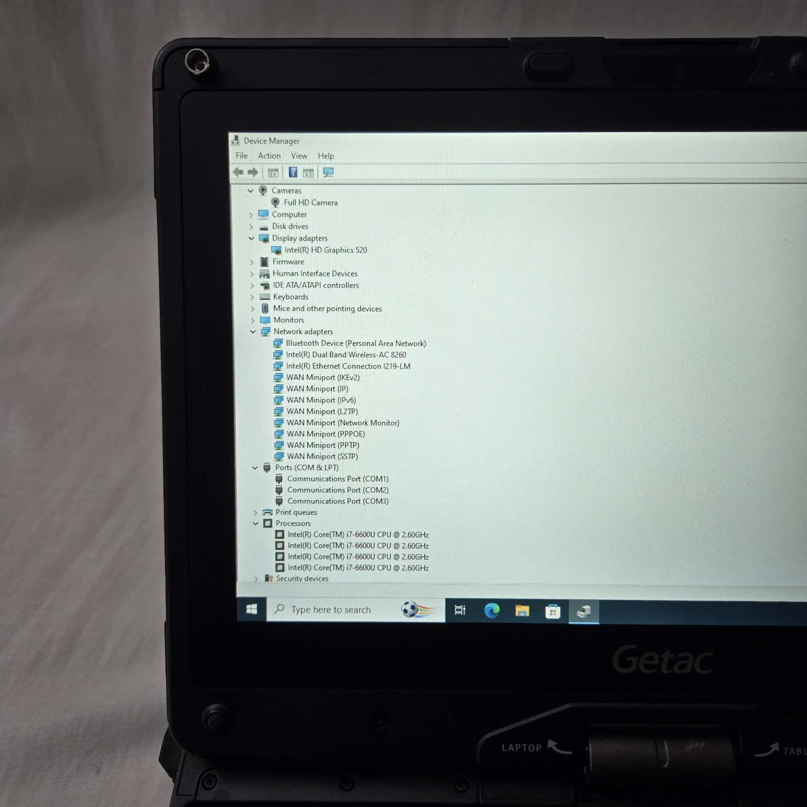 Getac V110 G3 Toughbook i7-6600U 2.60GHz 256GB SSD 12GB Ram Win10P – Grade B+