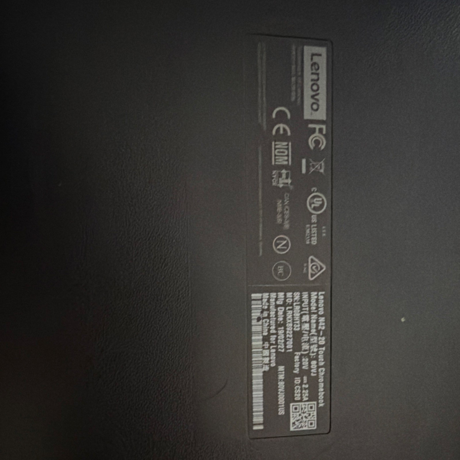 Lenovo N42-20 Chromebook 14″ Intel Celeron N 4GB RAM 16GB eMMC Chrome OS