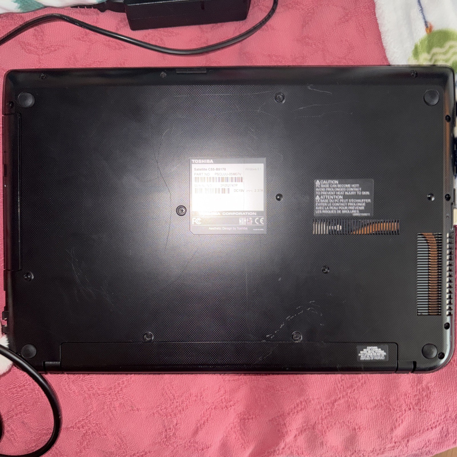 TOSHIBA SATELLITE C55-B5170 Laptop w/ Core i3-3120M 2.50 GHZ 8gb Ram