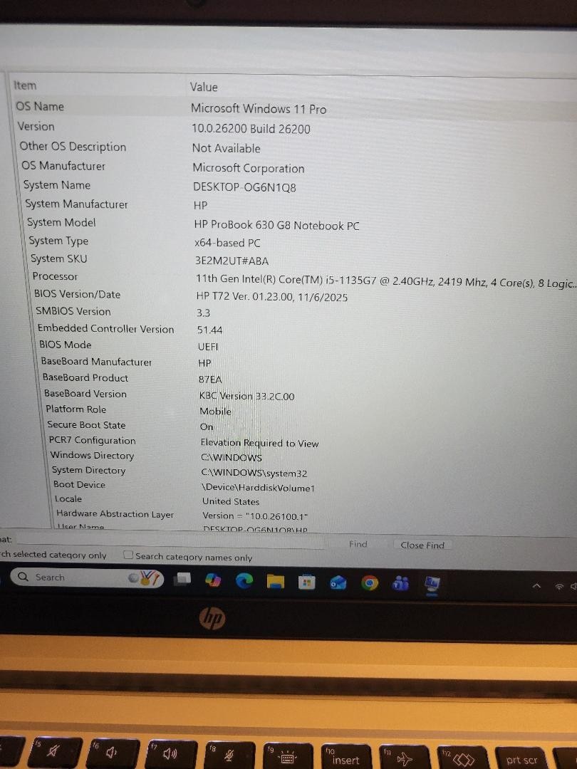HP ProBook 630 G8 14″ i5-1135G7 16GB 256GB NVMe Win 11 Pro.