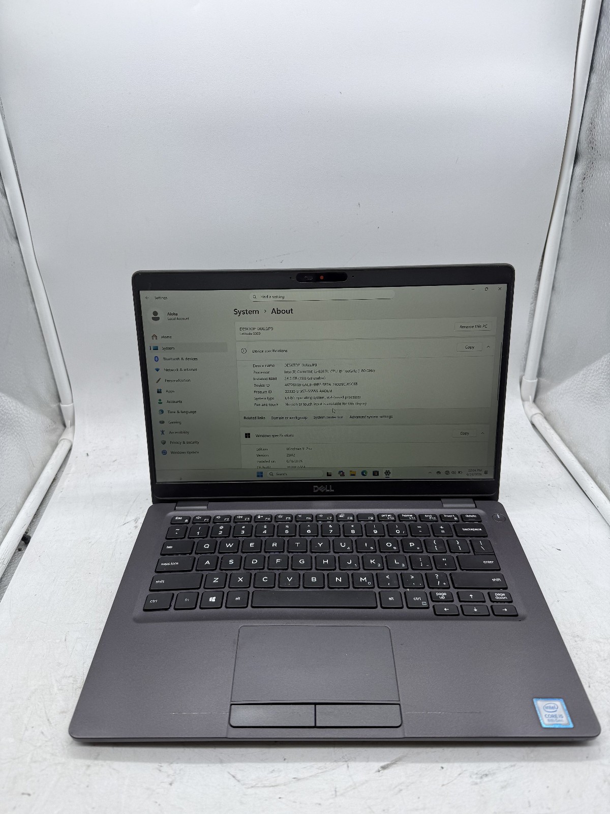 Dell Latitude 5300 i5-8265U 1.6GHz 24GB RAM 256GB SSD Win 11 Screen DMG (READ)
