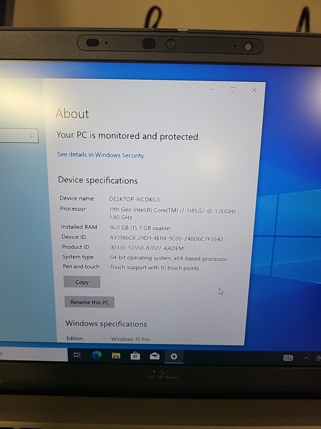 Dell latitude 5320 i7-1185g7 16ram windows 10 pro 476gb storage –