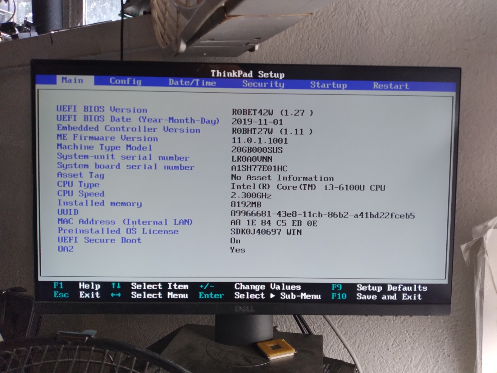 Lenovo ThinkPad 11e w/i3-6100U@2.30Ghz, 8GB RAM, 11″ Laptop for Parts #2257