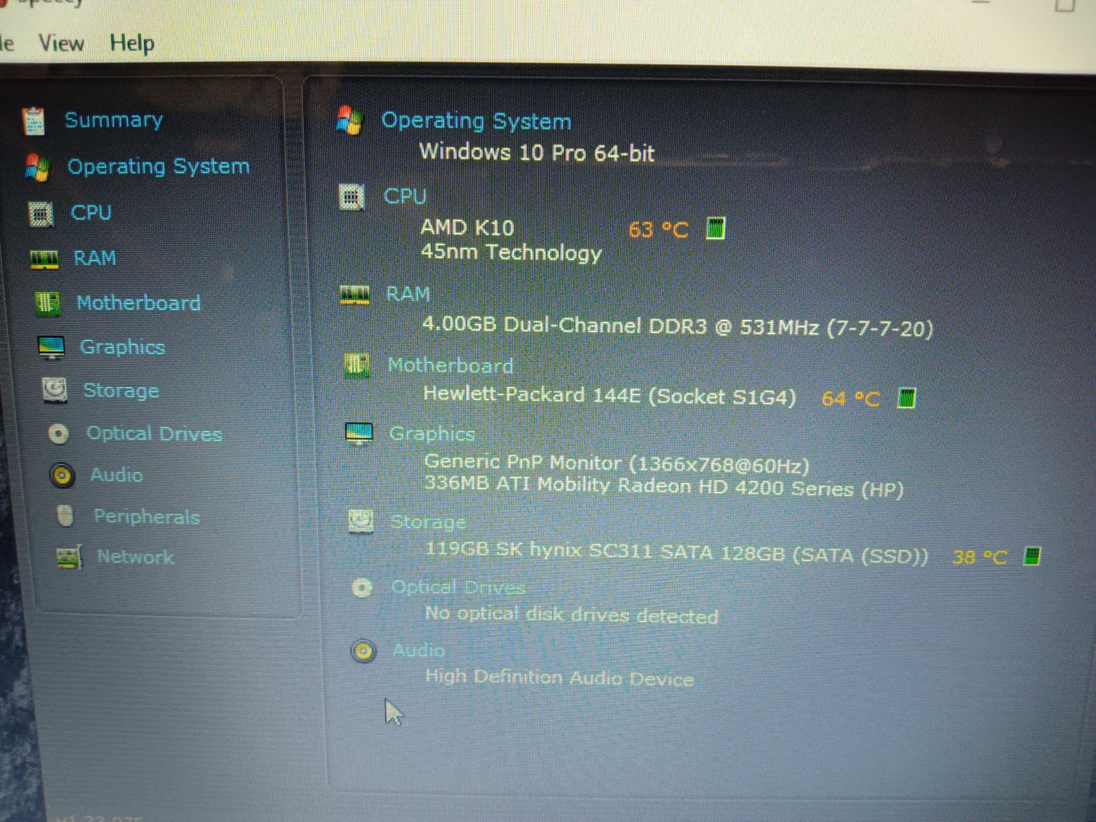 Hp Pavilion dv5-2134us/Amd Athlon P340 2.20/4gb/128gbSSD/Windows 10 ProWeb/14.5″
