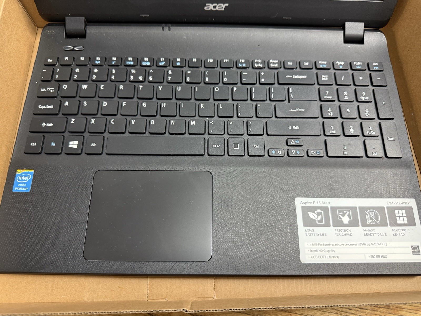Acer Aspire5 Laptop 15 Start ES 1-512-P9GT. S/N NXMRWAA010448107606600