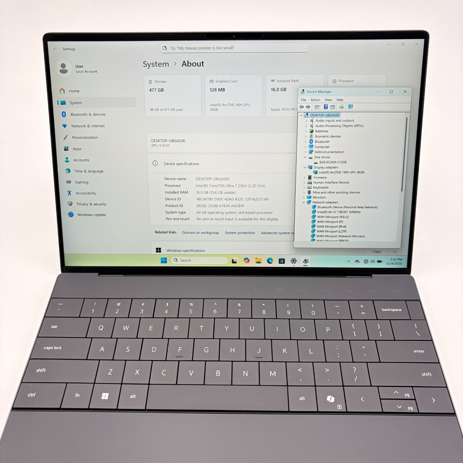 Dell XPS 13 9350 13.4″ Laptop – Ultra 7 256V, 16GB Ram, 512GB SSD, W11H