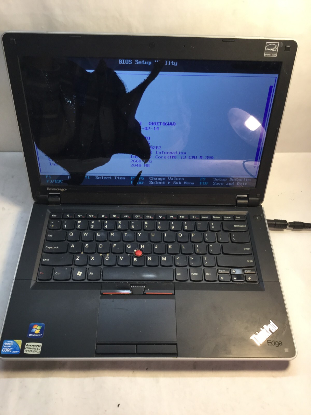 Lenovo ThinkPad Edge 14″ Intel Core i3 380M- Boots to BIOS/DISPLAY DAMAGE -MZ