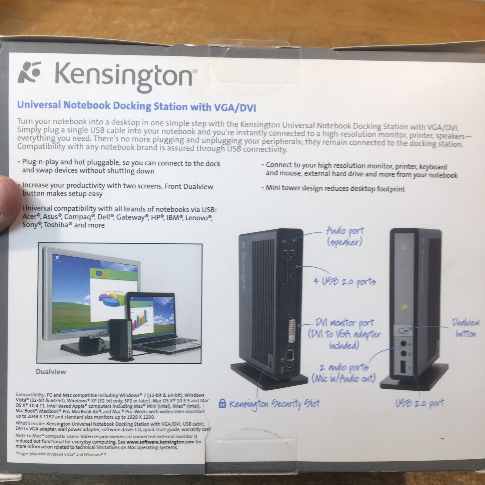 Kensington K33930US Universal Docking Station w/ Video sd300v NEW