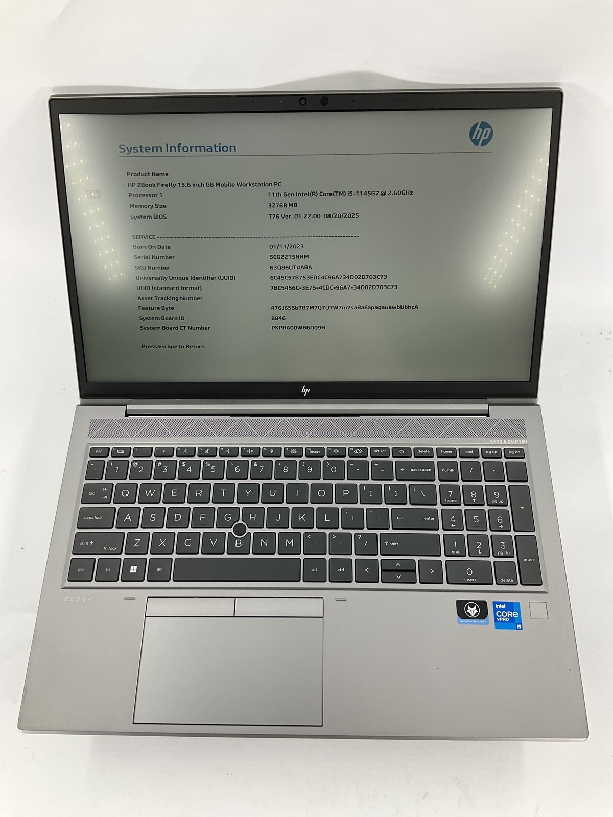 HP Zbook Firefly G8 15.6″ Core i5-1145G7 256GB 32GB B Win 11 Pro