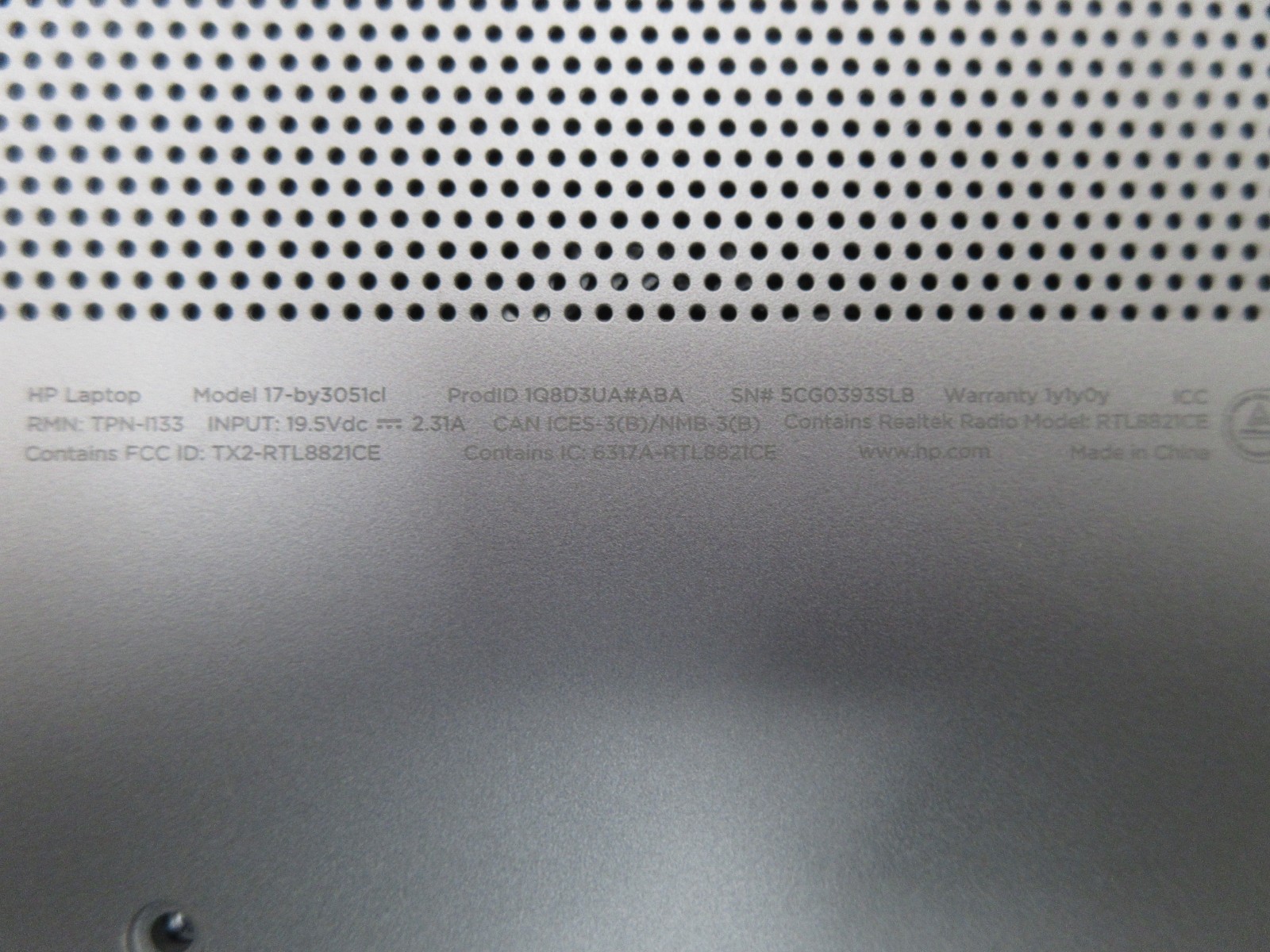 HP Pavilion 17-BY3051CL 17.3″ : i5-1035G1 1.0GHz : 8GB RAM : 256GB SSD : Grade C