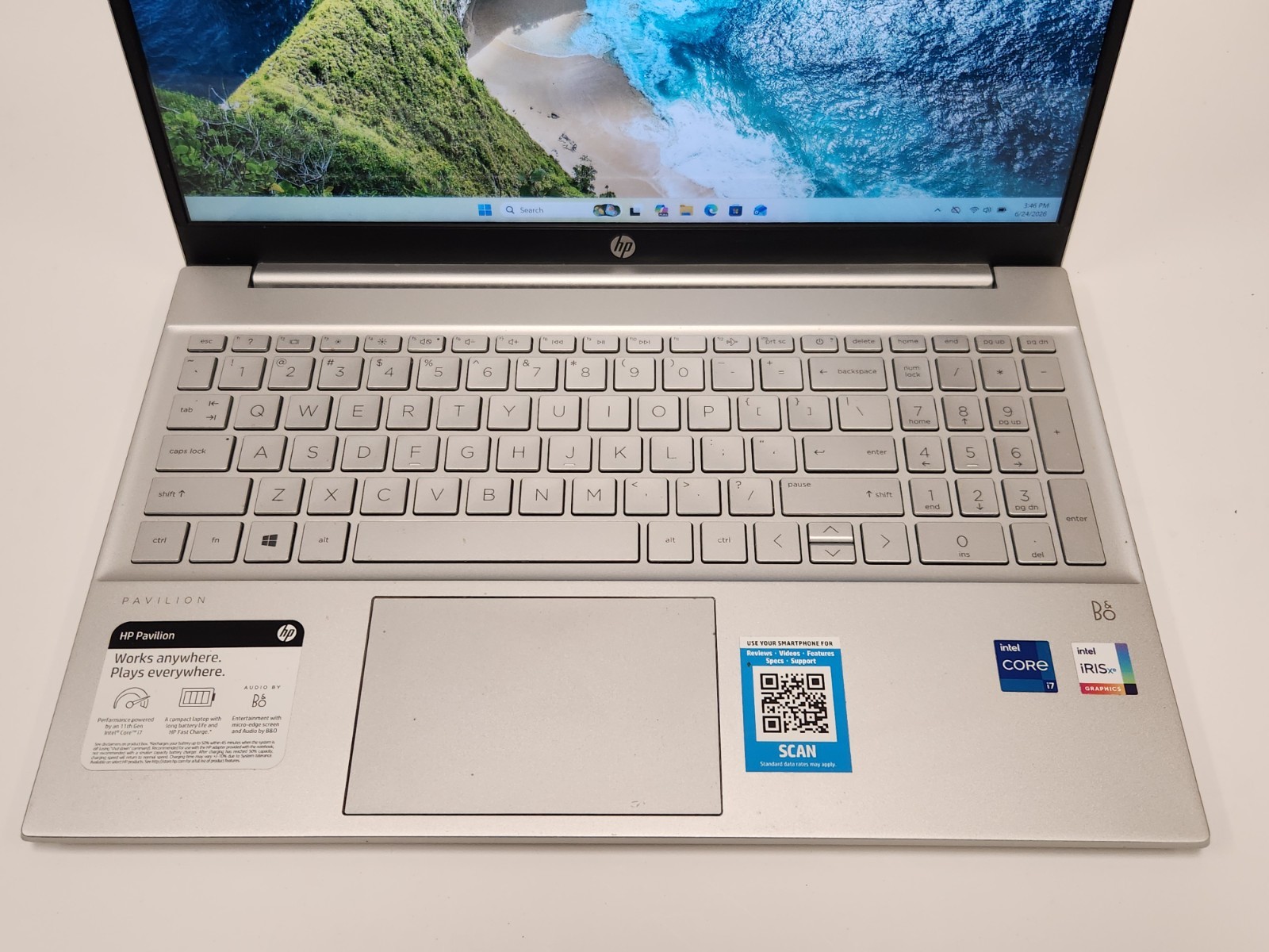 HP Pavilion 15-eg0021nr 15″ Intel i7-1165G7 2.8GHz 8GB RAM 256GB SSD W11P + AC