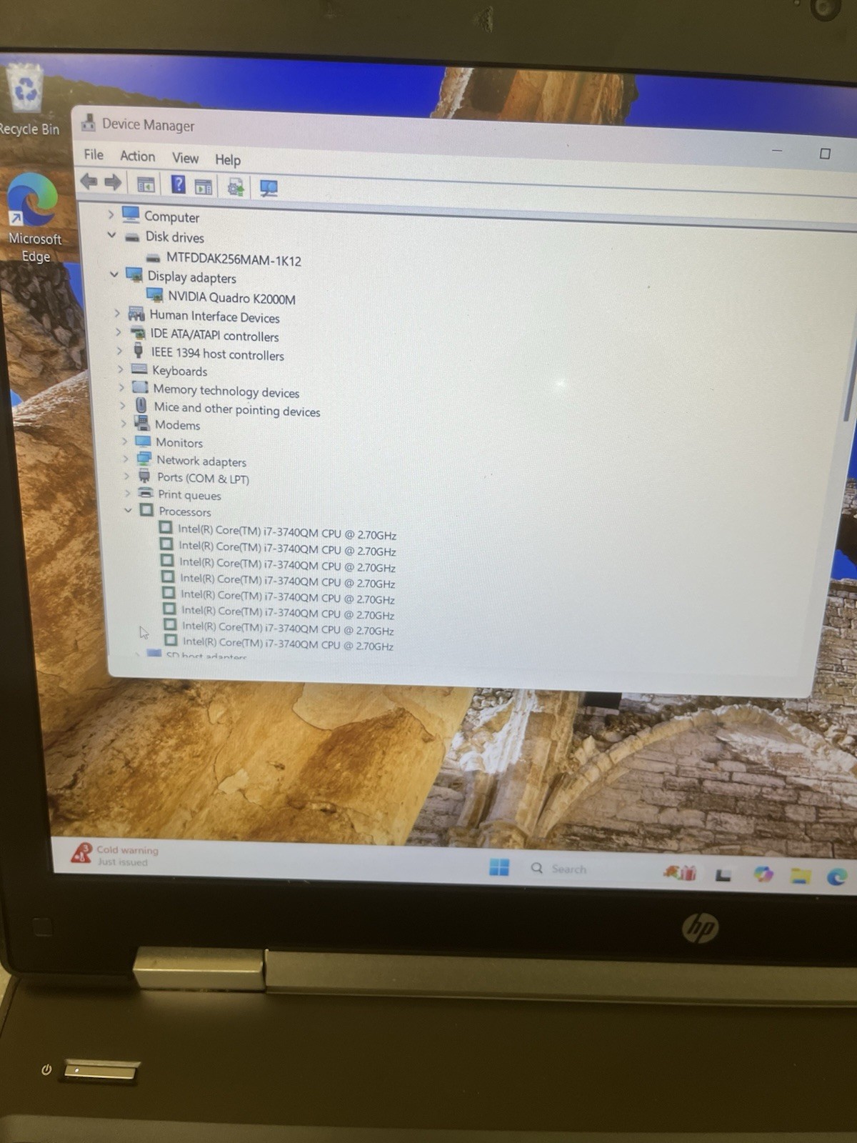 HP ELITEBOOK 8570W Core i7-3740QM 2.60 GHZ 16GB 256GB SSD 15.6″ LCD Win 11 Pro