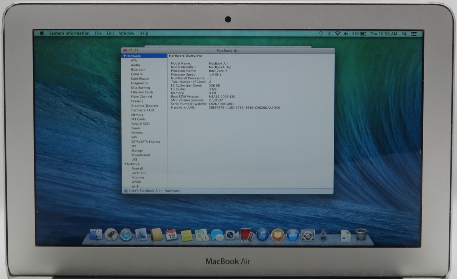 MacBook Air A1465 (2014) | i5-4260U @ 1.4 | 4GB RAM | 128GB HDD | macOS X 10.9